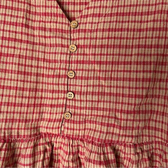 Plaid V-Neck mini Dress with Puff Sleeves by Only - Picture 2 of 12